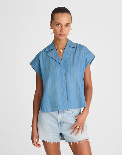 Resort-Collar Shirt Linen Blend | Madewell