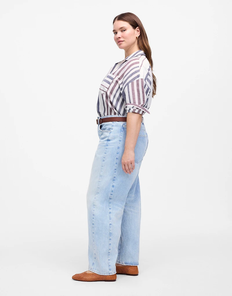 The Plus Curvy Pieced Barrel-Leg Jean | Madewell