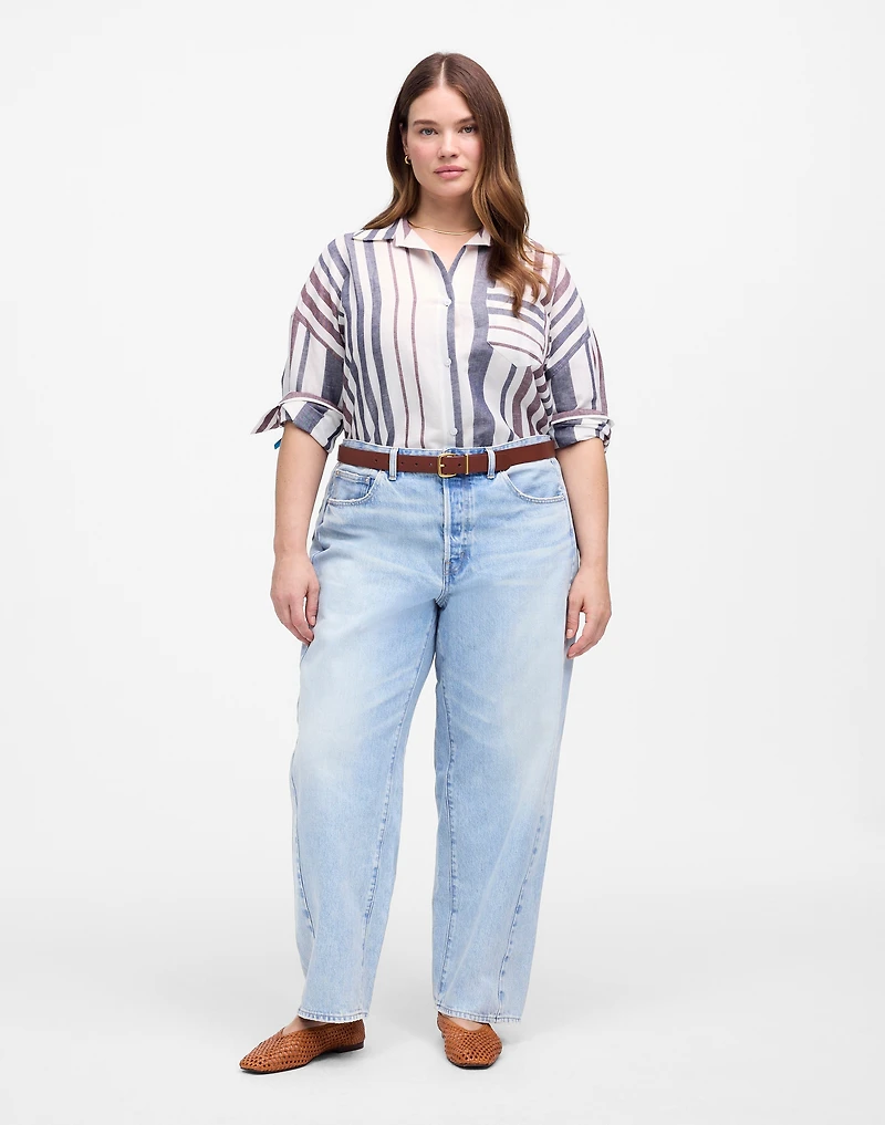 The Plus Curvy Pieced Barrel-Leg Jean | Madewell