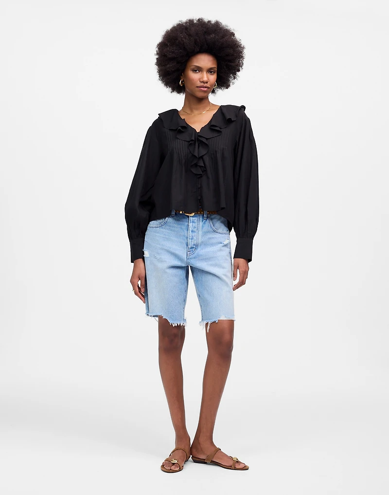 Ruffled Pintucked Long-Sleeve Top | Madewell