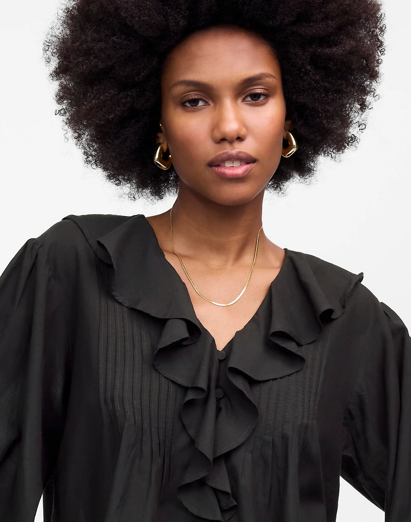 Ruffled Pintucked Long-Sleeve Top | Madewell