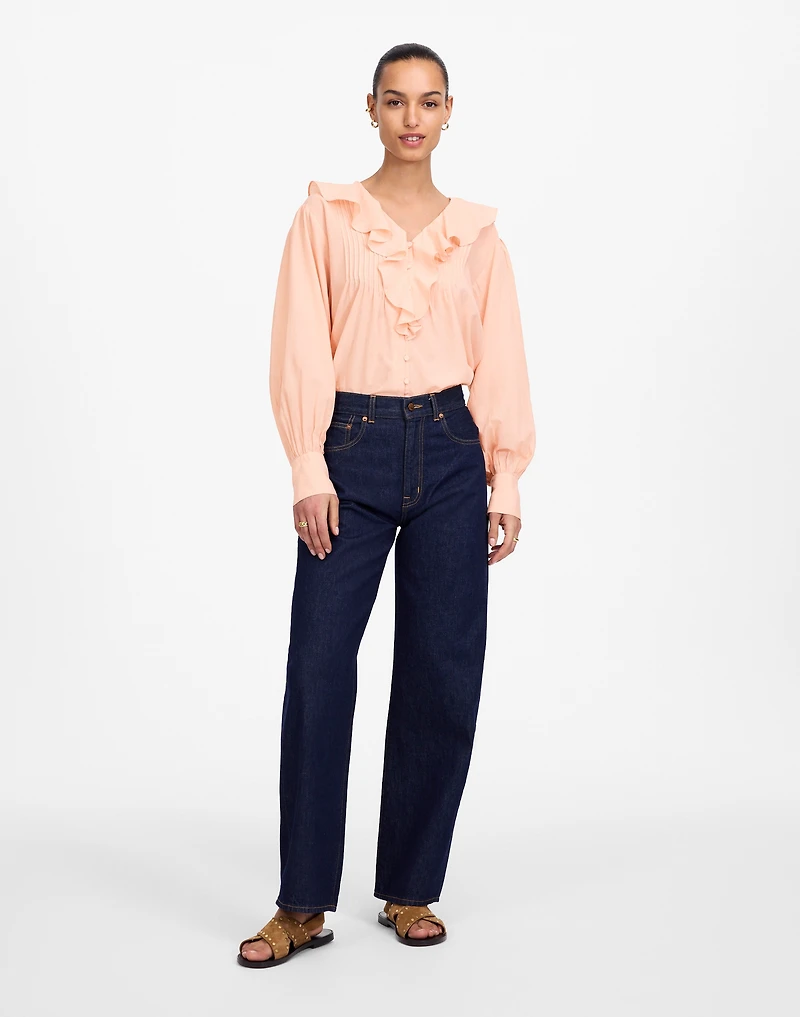 Ruffled Pintucked Long-Sleeve Top | Madewell