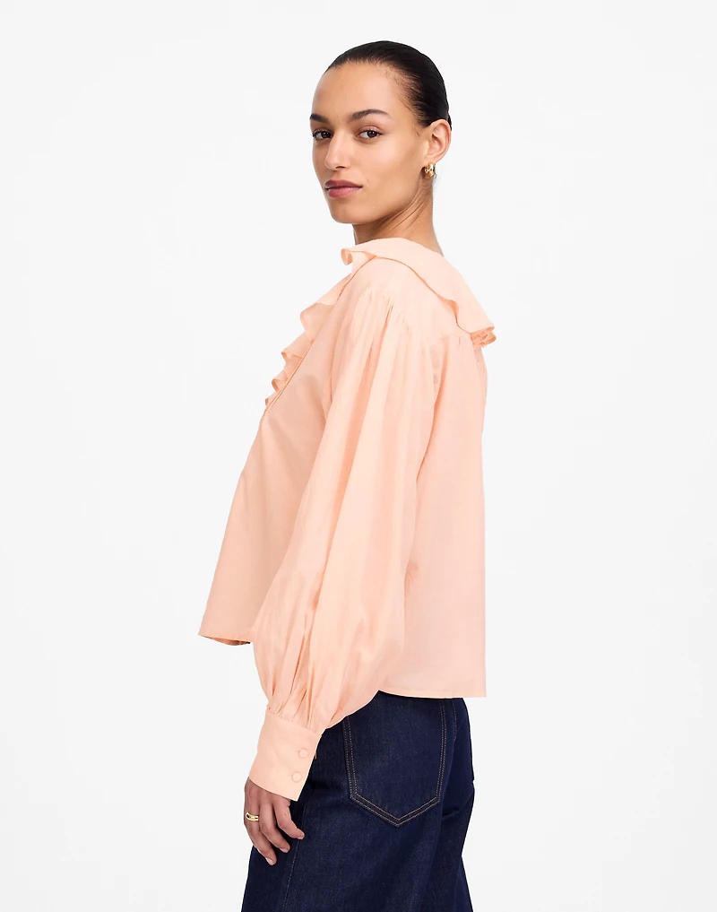 Ruffled Pintucked Long-Sleeve Top | Madewell