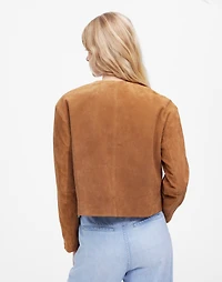 Crop Cardigan Jacket Suede | Madewell
