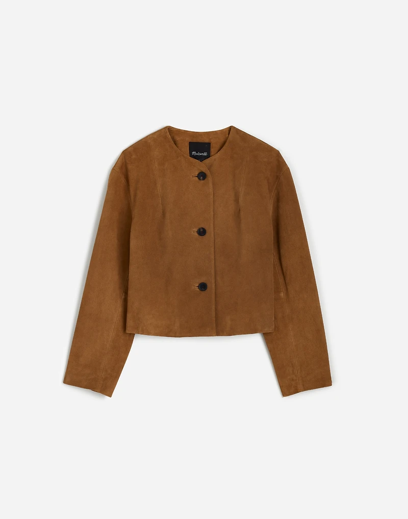 Crop Cardigan Jacket in Suede | Madewell