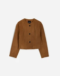 Crop Cardigan Jacket in Suede | Madewell