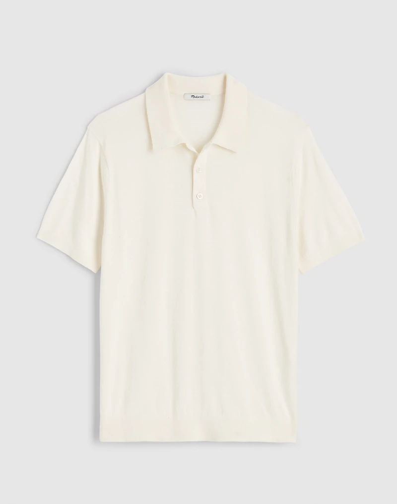 Three-Button Sweater Polo Shirt