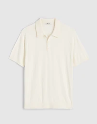 Three-Button Sweater Polo Shirt