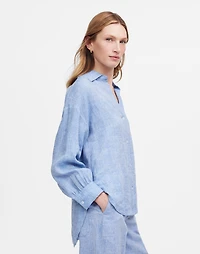 Shirred Button-Up Shirt Linen-Cotton | Madewell