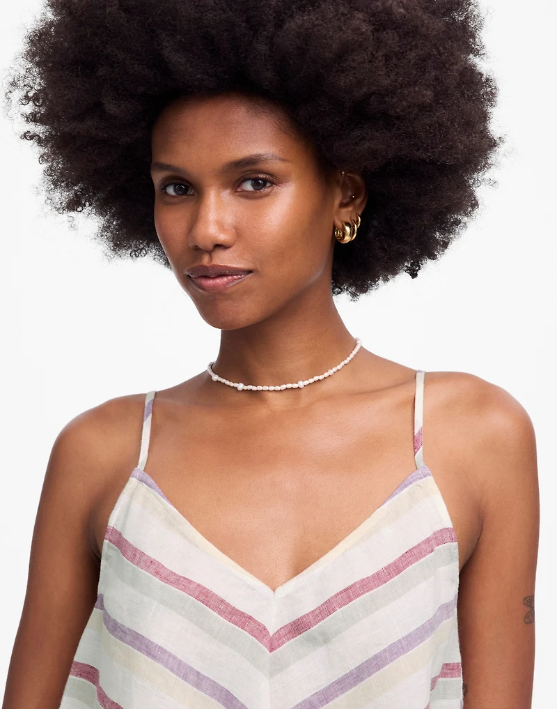 Linen V-Neck Tank Stripe | Madewell