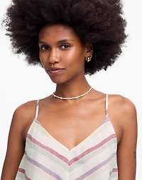 Linen V-Neck Tank Stripe | Madewell