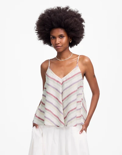 Linen V-Neck Tank Stripe | Madewell