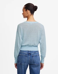 Linen-Blend V-Neck Cardigan | Madewell