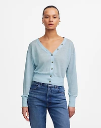 Linen-Blend V-Neck Cardigan | Madewell