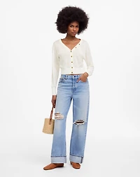 Linen-Blend V-Neck Cardigan | Madewell