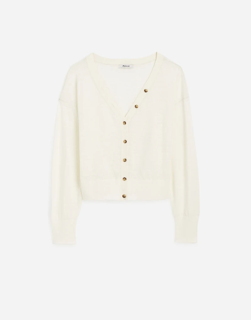 Linen-Blend V-Neck Cardigan | Madewell