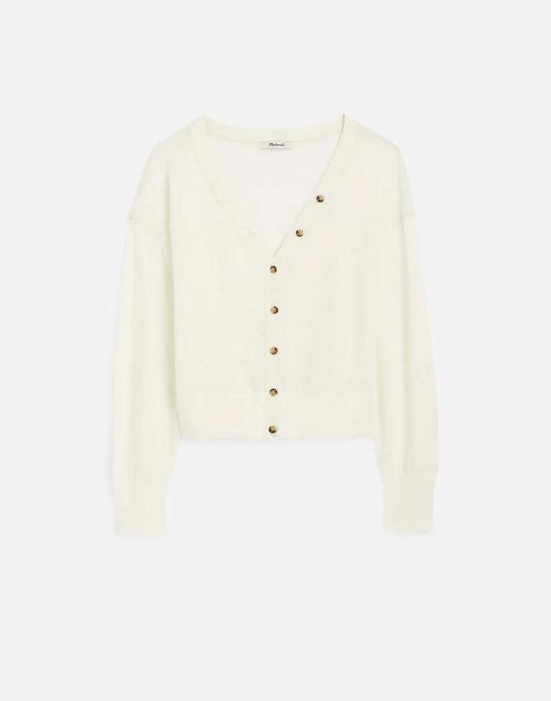 Linen-Blend V-Neck Cardigan | Madewell