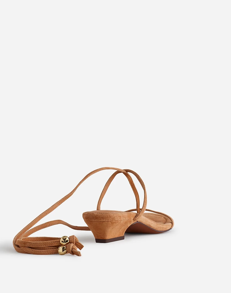 The Maycie Lace-Up T-Strap Sandal Suede | Madewell