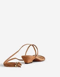 The Maycie Lace-Up T-Strap Sandal Suede | Madewell