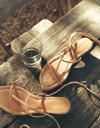The Maycie Lace-Up T-Strap Sandal Suede | Madewell