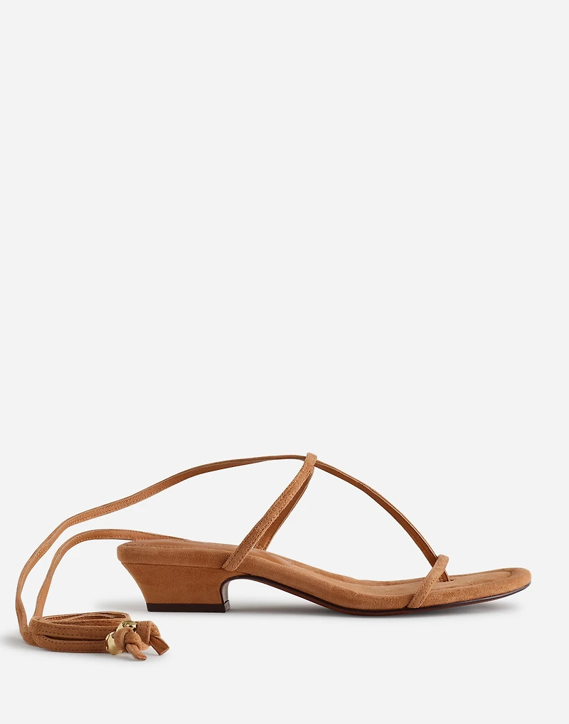 The Maycie Lace-Up T-Strap Sandal Suede | Madewell