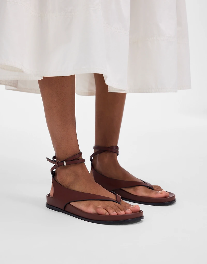 The Eleni Ankle-Wrap Thong Sandal | Madewell