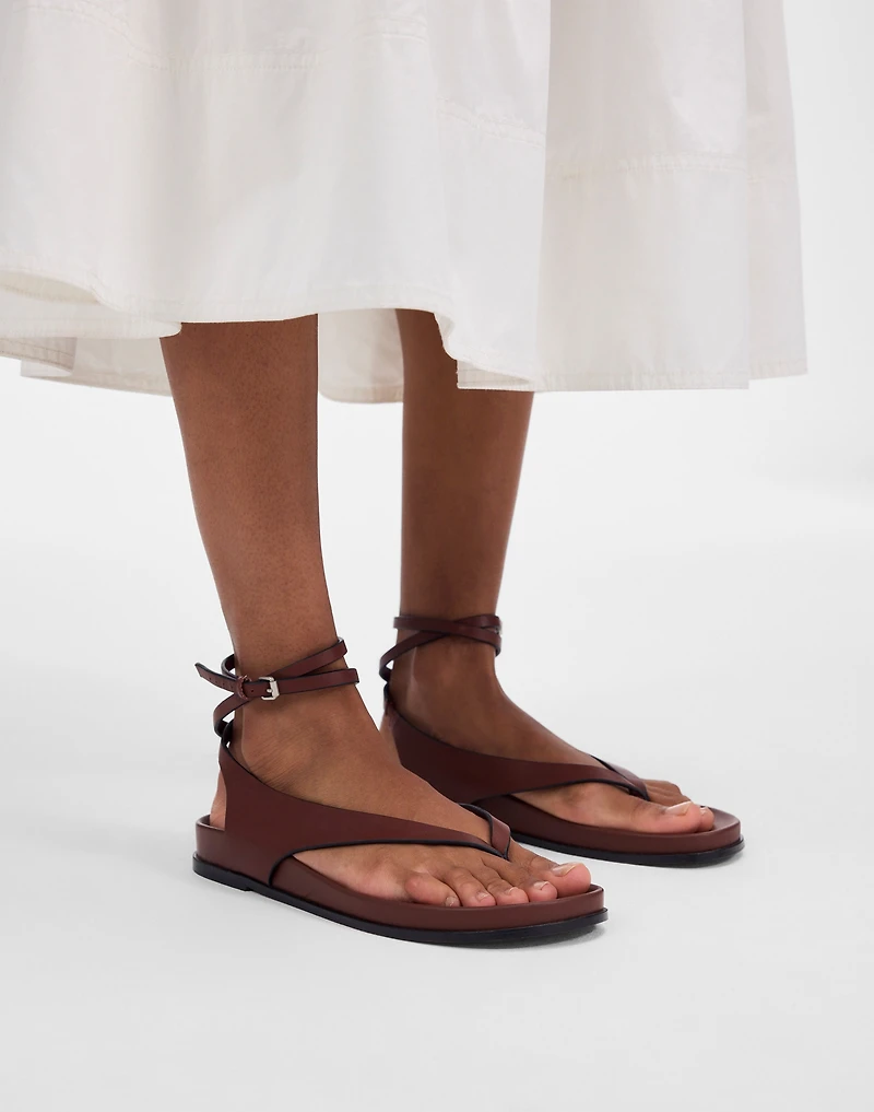The Eleni Ankle-Wrap Thong Sandal | Madewell