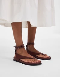 The Eleni Ankle-Wrap Thong Sandal | Madewell
