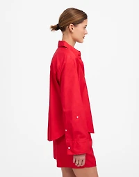 Poplin Easy Y-Neck Button-Up Shirt | Madewell