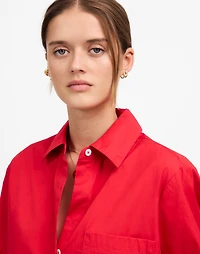 Poplin Easy Y-Neck Button-Up Shirt | Madewell