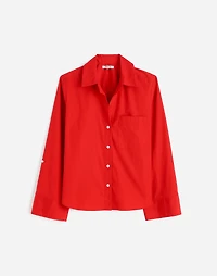 Poplin Easy Y-Neck Button-Up Shirt | Madewell
