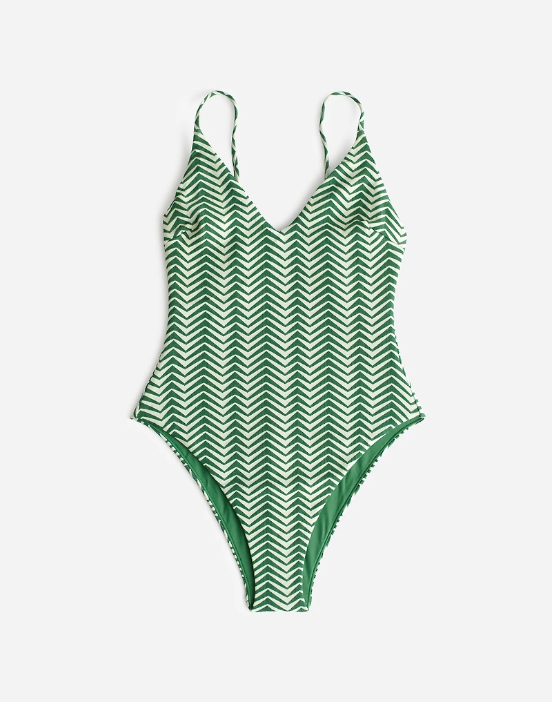 Zulu & Zephyr Green Zig Zag One-Piece Swimsuit | Madewell