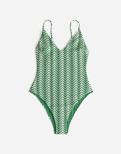 Zulu & Zephyr Green Zig Zag One-Piece Swimsuit | Madewell