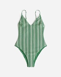 Zulu & Zephyr Green Zig Zag One-Piece Swimsuit | Madewell