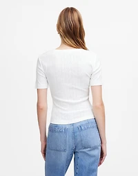 Pointelle Notch Neck Tee | Madewell