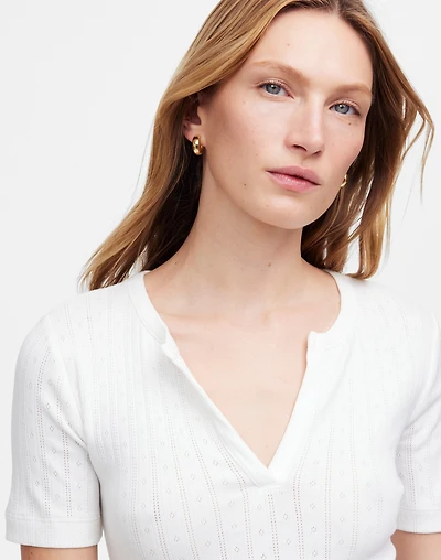 Pointelle Notch Neck Tee | Madewell