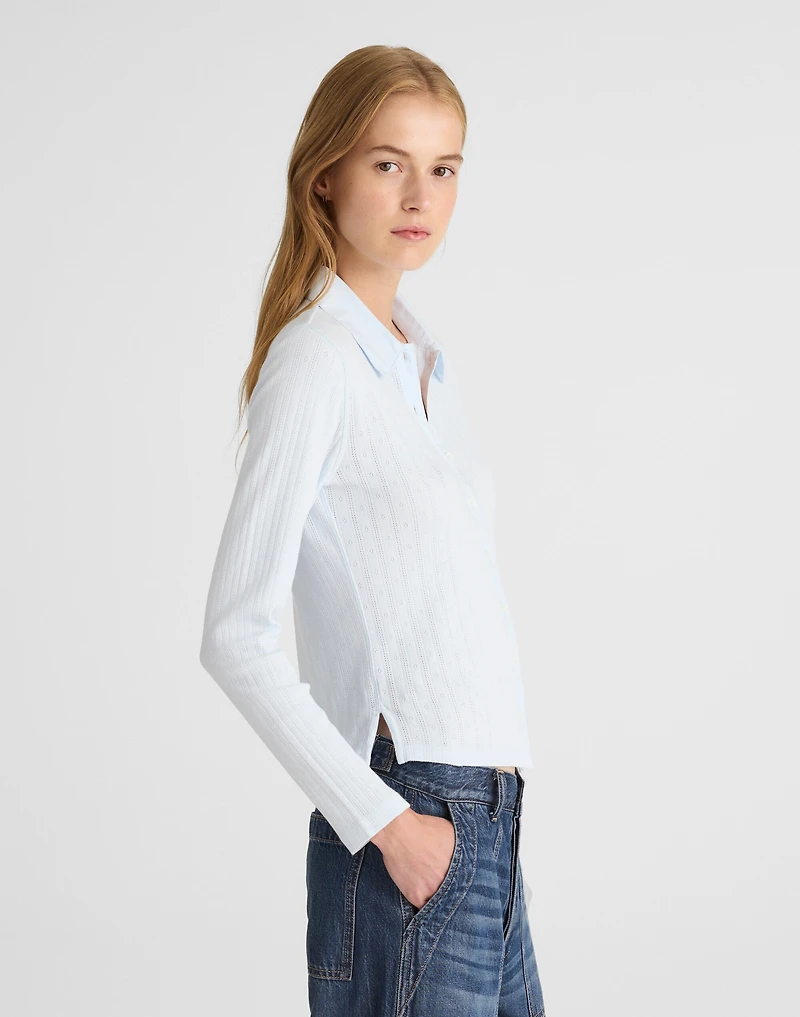 Pointelle-Knit Cardigan Top | Madewell