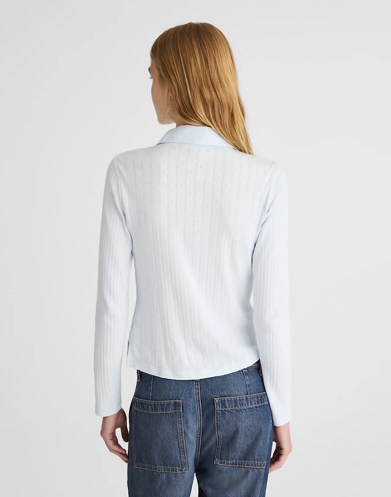Pointelle-Knit Cardigan Top | Madewell
