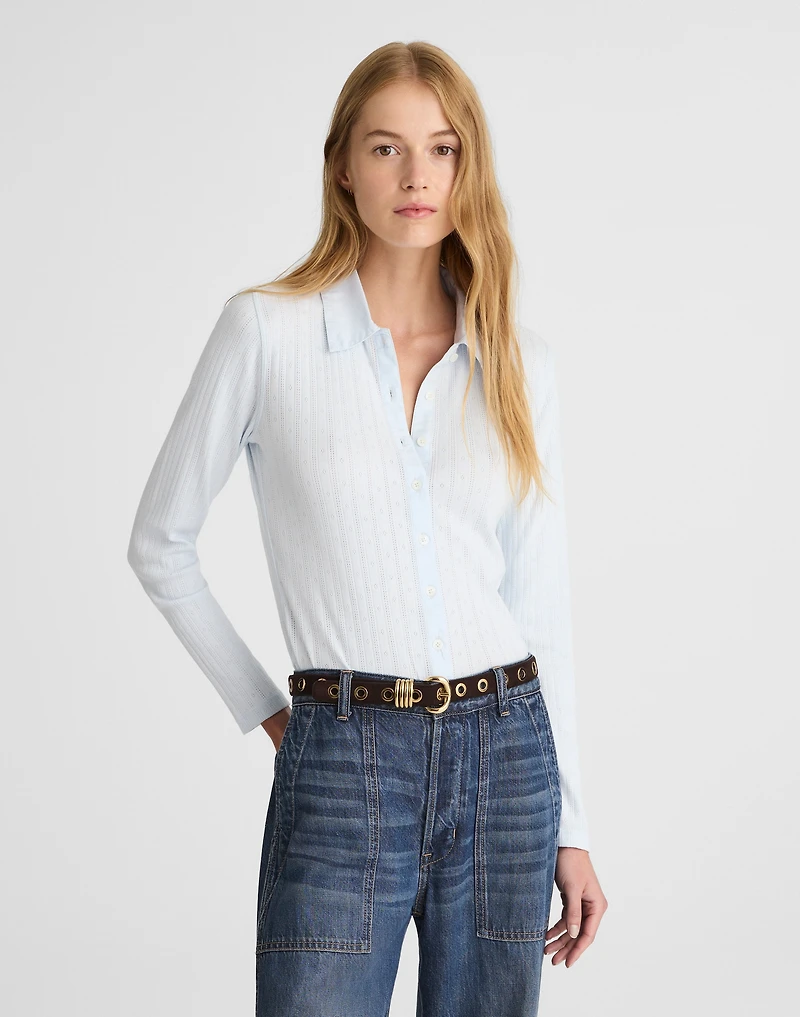 Pointelle-Knit Cardigan Top | Madewell