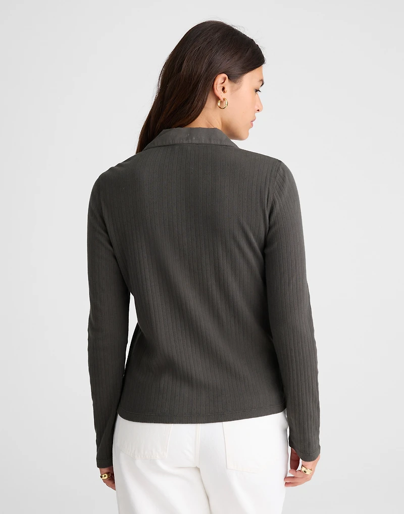 Pointelle-Knit Cardigan Top | Madewell