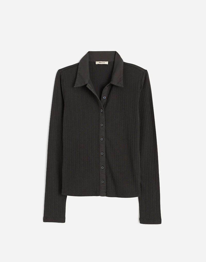 Pointelle-Knit Cardigan Top | Madewell