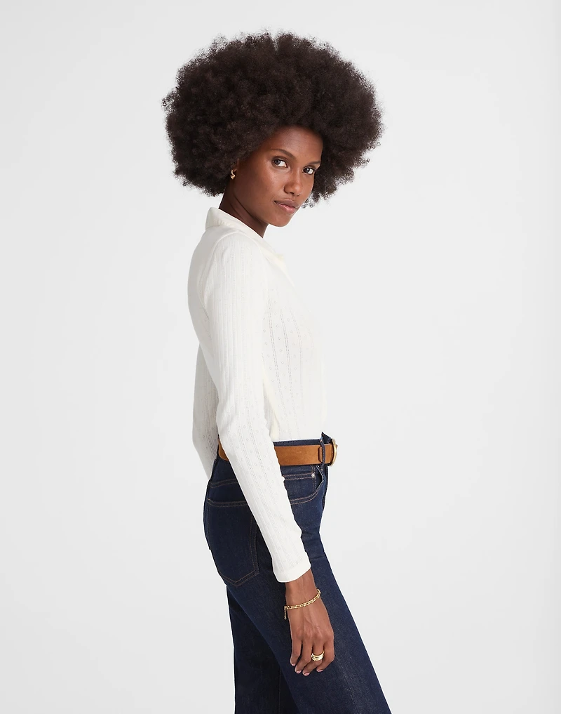 Pointelle-Knit Cardigan Top | Madewell