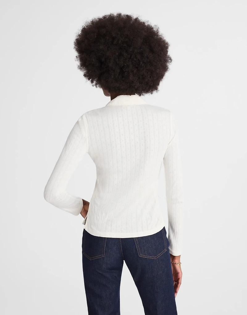 Pointelle-Knit Cardigan Top | Madewell