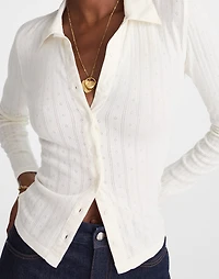 Pointelle-Knit Cardigan Top | Madewell