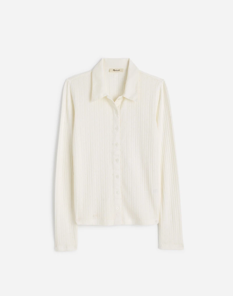 Pointelle-Knit Cardigan Top | Madewell