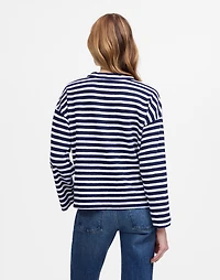 Lace-Up Long-Sleeve Tee Stripe | Madewell