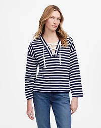 Lace-Up Long-Sleeve Tee Stripe | Madewell