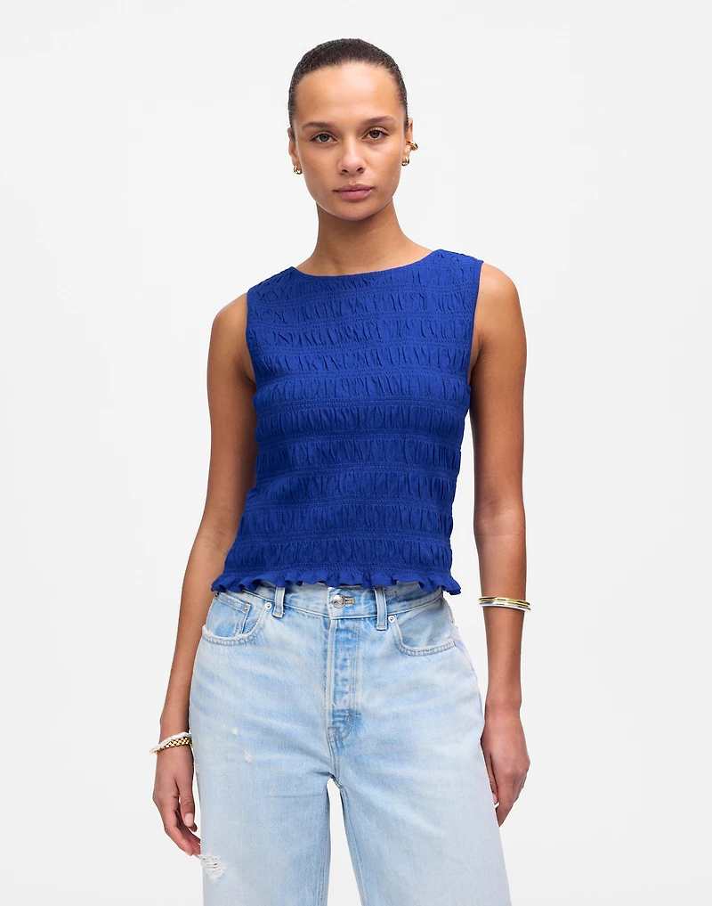 Smocked Boatneck Tank | Madewell