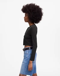 LESET Pointelle Crop Cardigan | Madewell