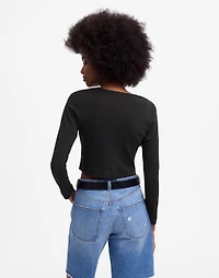 LESET Pointelle Crop Cardigan | Madewell